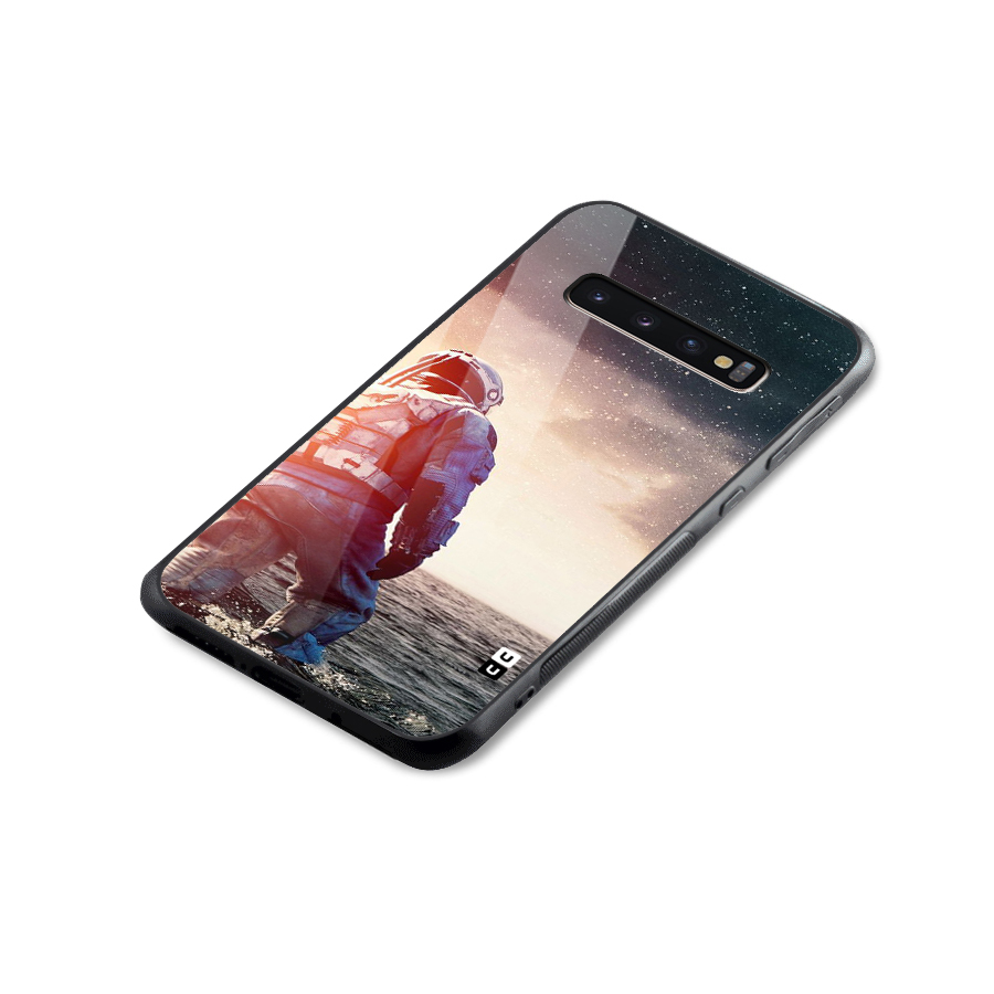 Water Astronaut Glass Back Case for Galaxy S10 Plus
