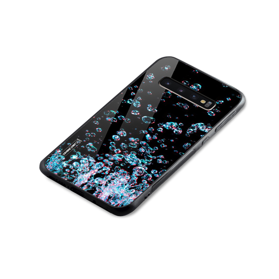Water Droplets Glass Back Case for Galaxy S10 Plus
