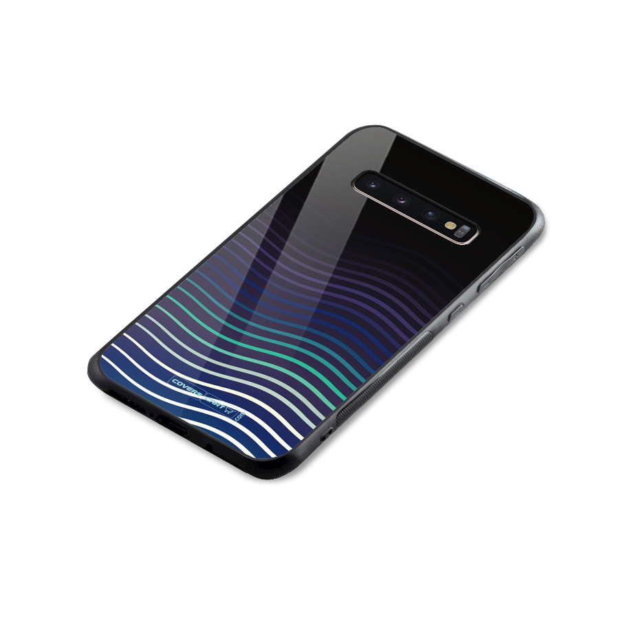 Wavy Stripes Glass Back Case for Galaxy S10 Plus