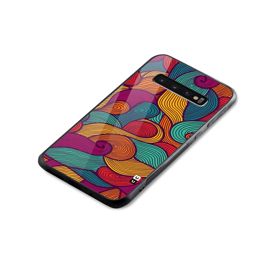 Whimsical Colors Glass Back Case for Galaxy S10 Plus