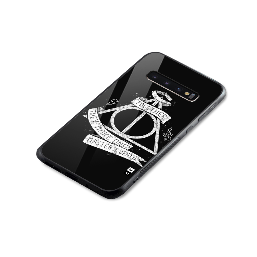 White Ribbon Glass Back Case for Galaxy S10 Plus