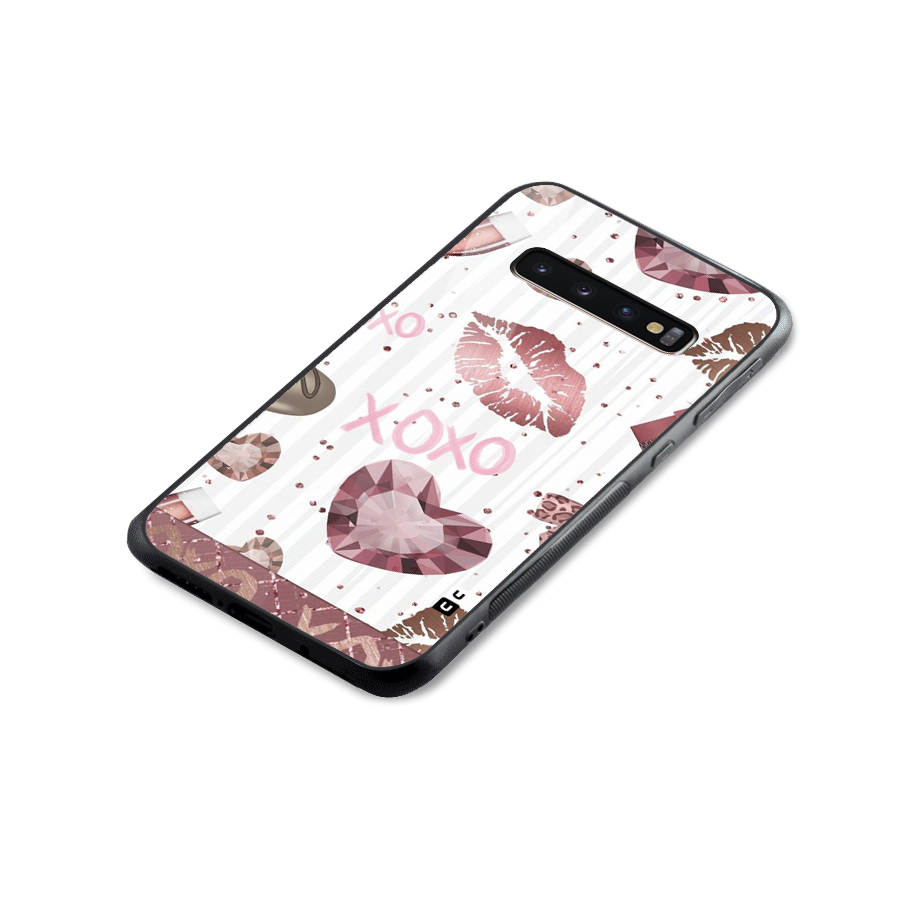 Wine Lip xoxo Glass Back Case for Galaxy S10 Plus
