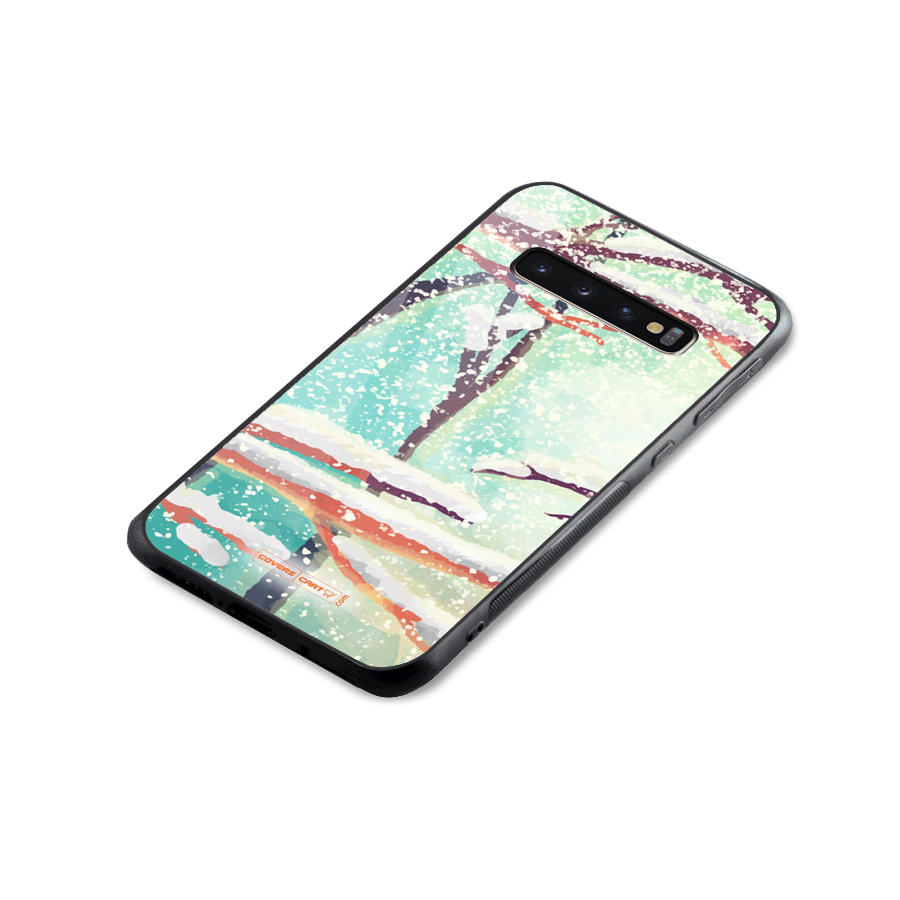 Winter Season Glass Back Case for Galaxy S10 Plus