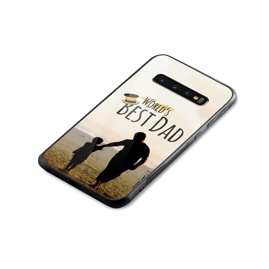 Worlds Best Dad Glass Back Case for Galaxy S10 Plus