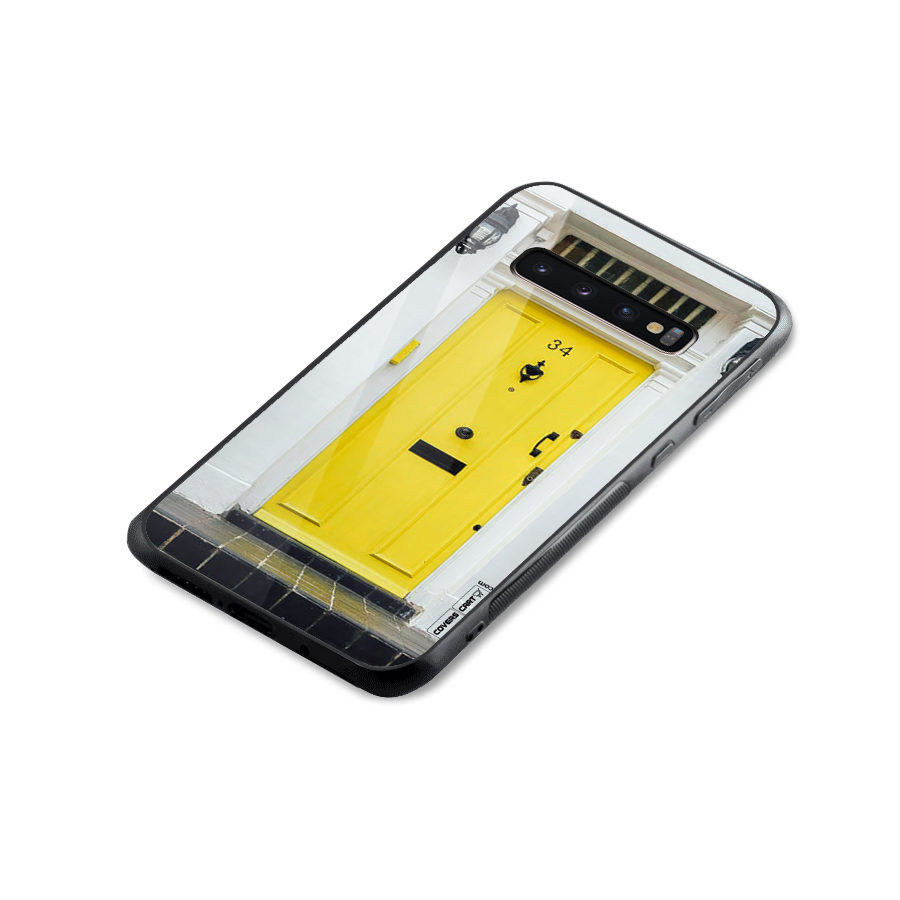 Yellow Door Glass Back Case for Galaxy S10 Plus