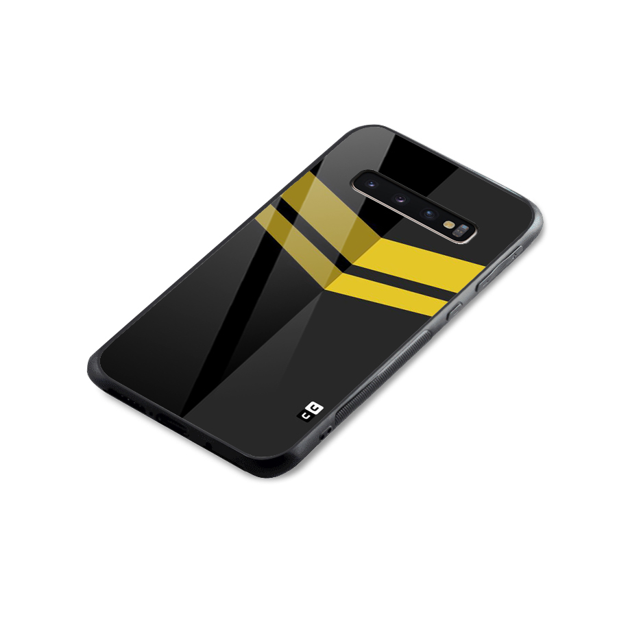 Yellow Lines Glass Back Case for Galaxy S10 Plus