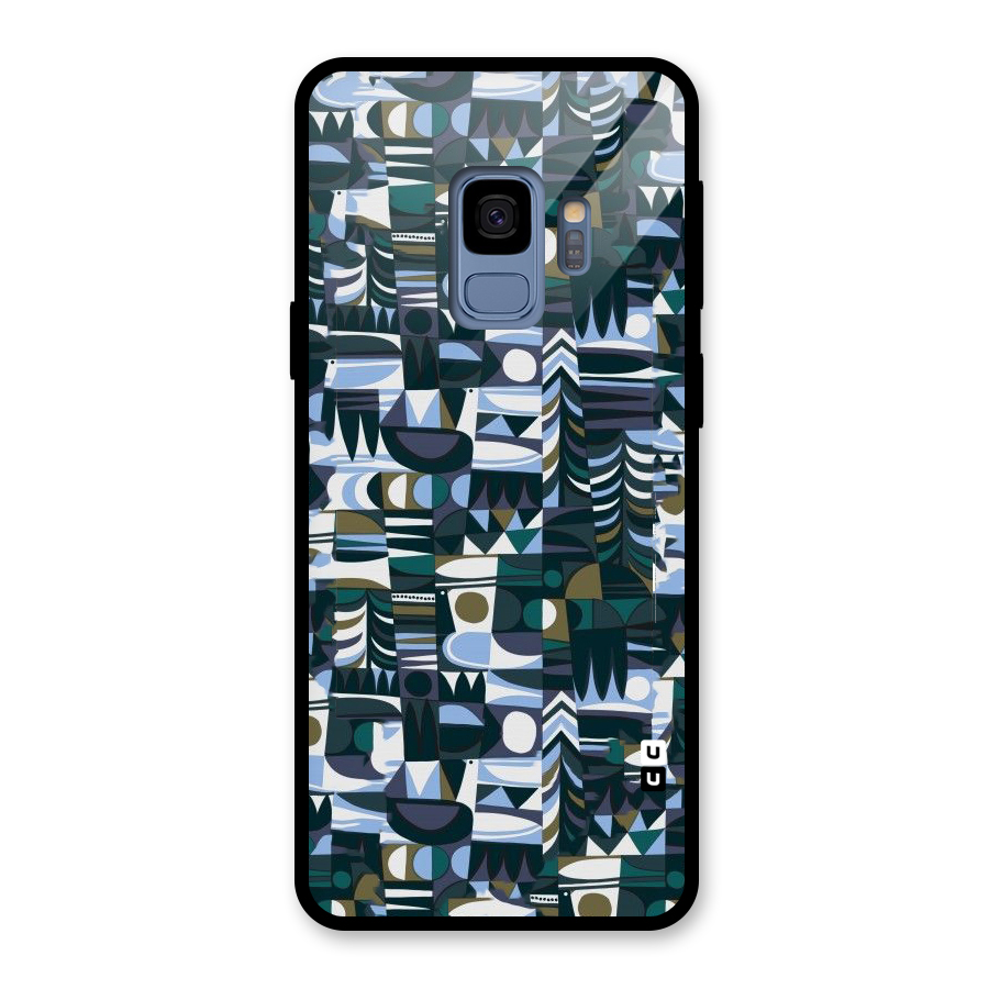 Abstract Blues Glass Back Case for Galaxy S9