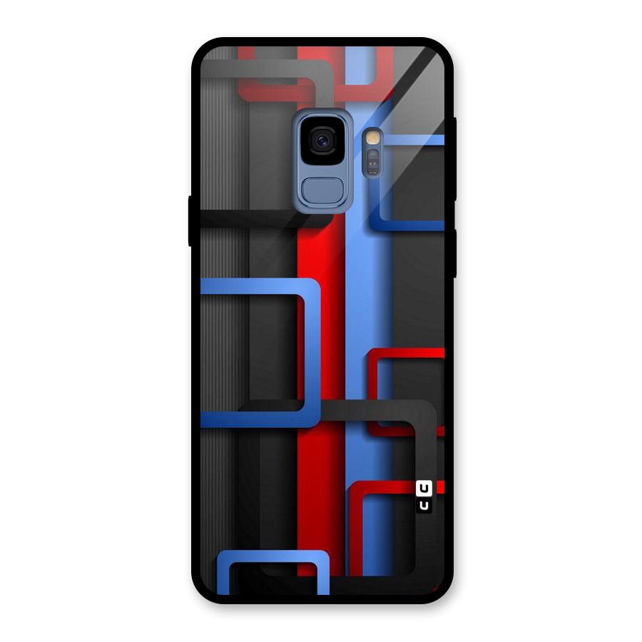 Abstract Box Glass Back Case for Galaxy S9