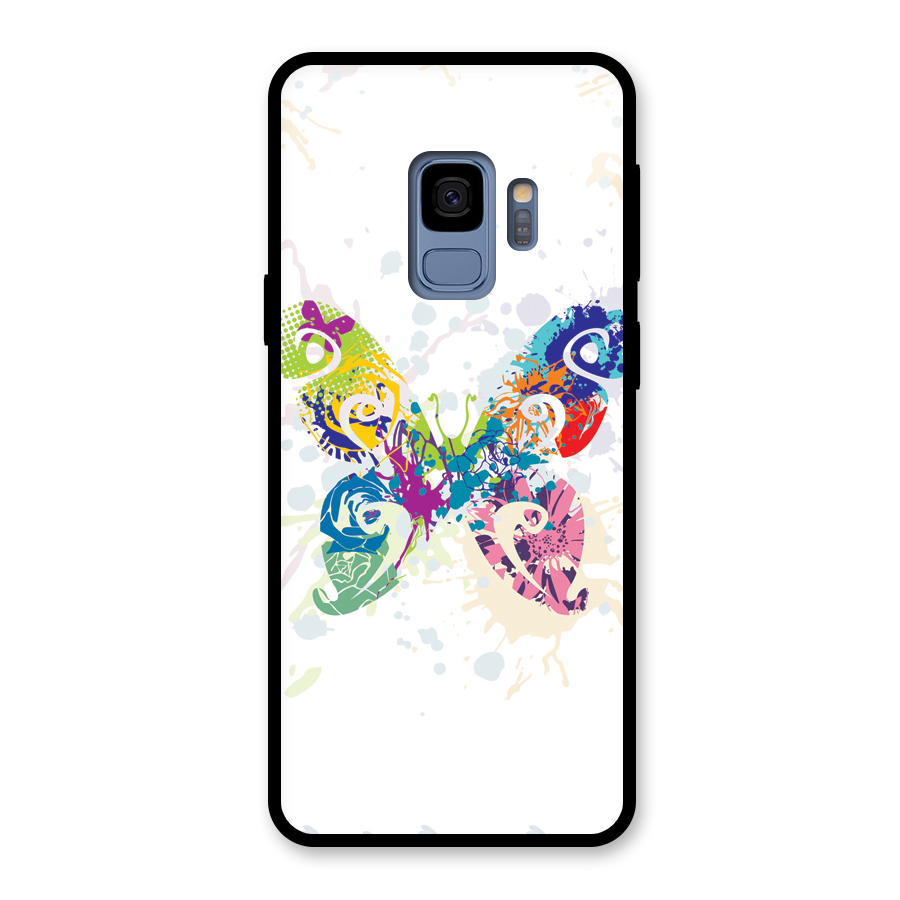Abstract Butterfly Glass Back Case for Galaxy S9