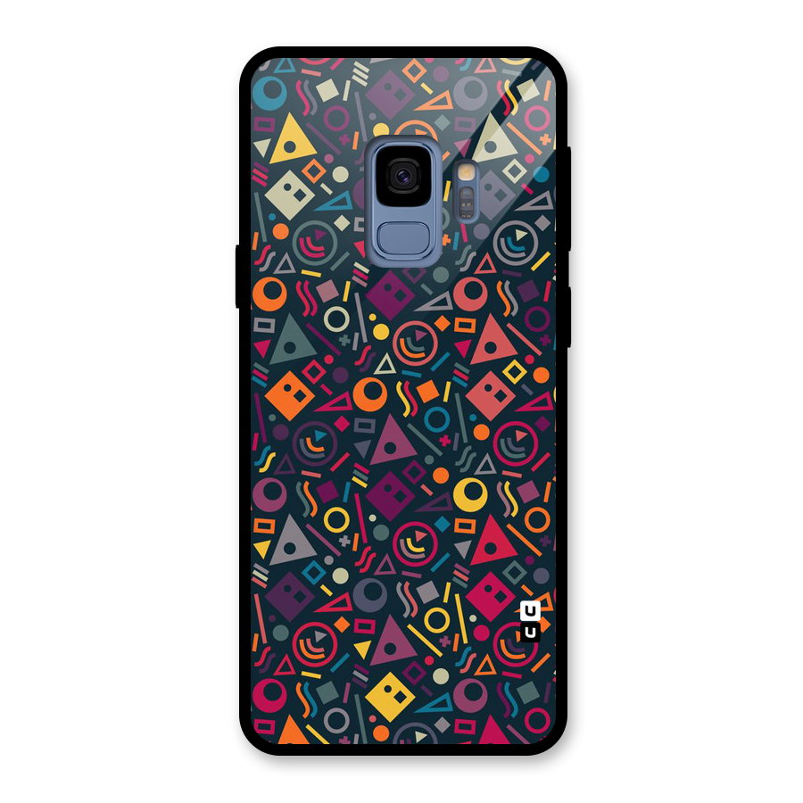 Abstract Figures Glass Back Case for Galaxy S9