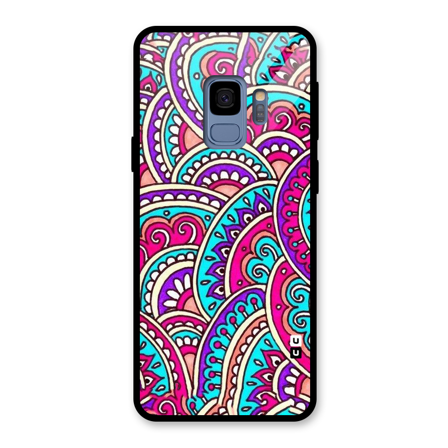 Abstract Rangoli Design Glass Back Case for Galaxy S9