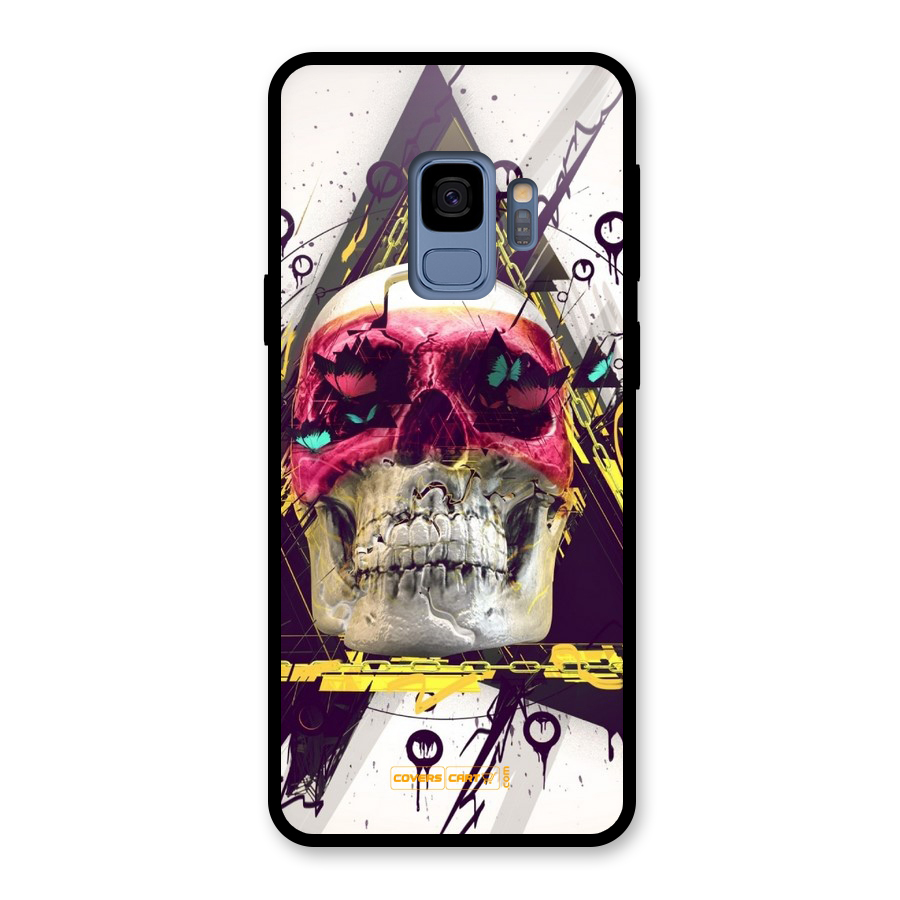Abstract Skull Glass Back Case for Galaxy S9