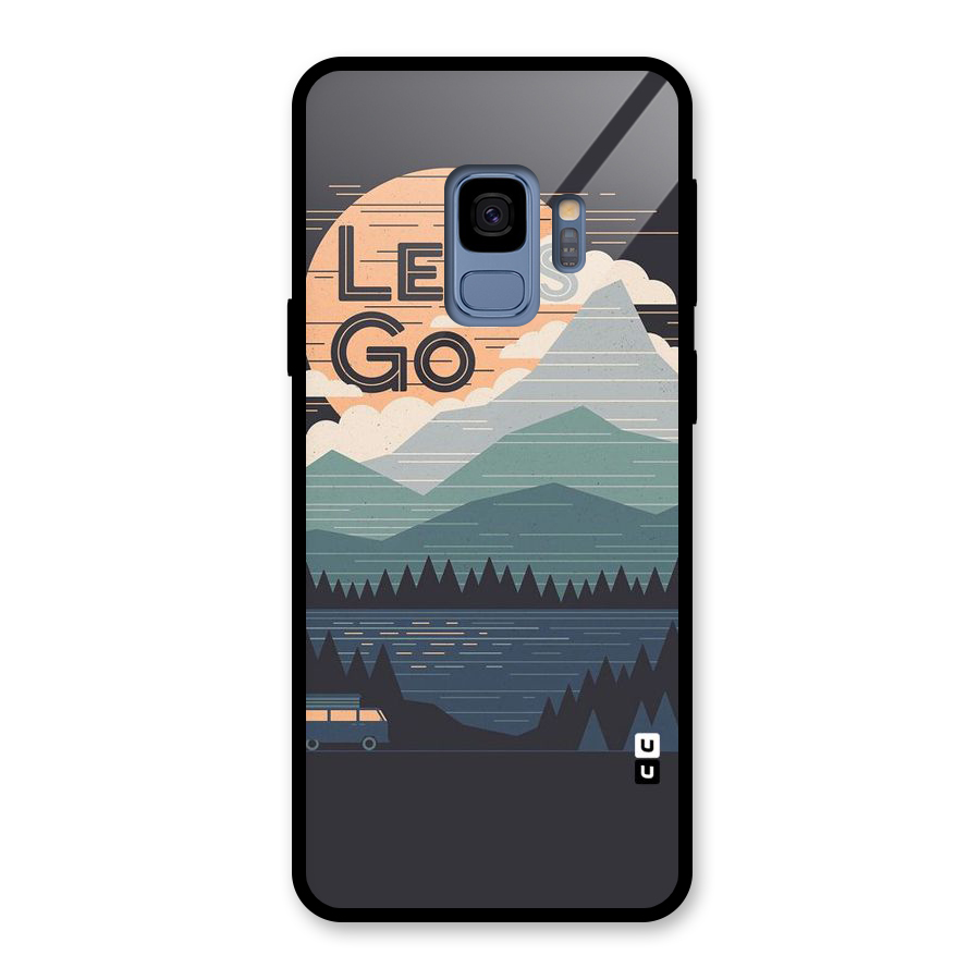 Abstract Travel Glass Back Case for Galaxy S9