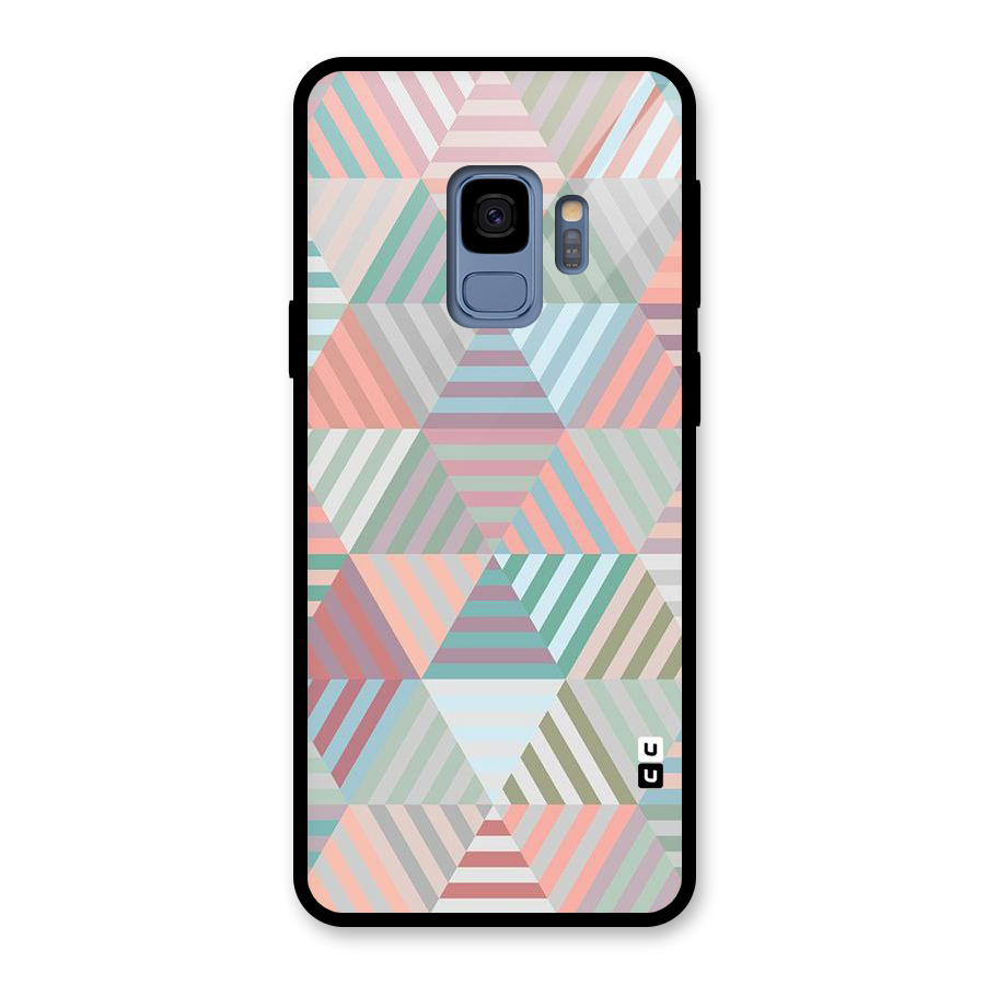 Abstract Triangle Lines Glass Back Case for Galaxy S9