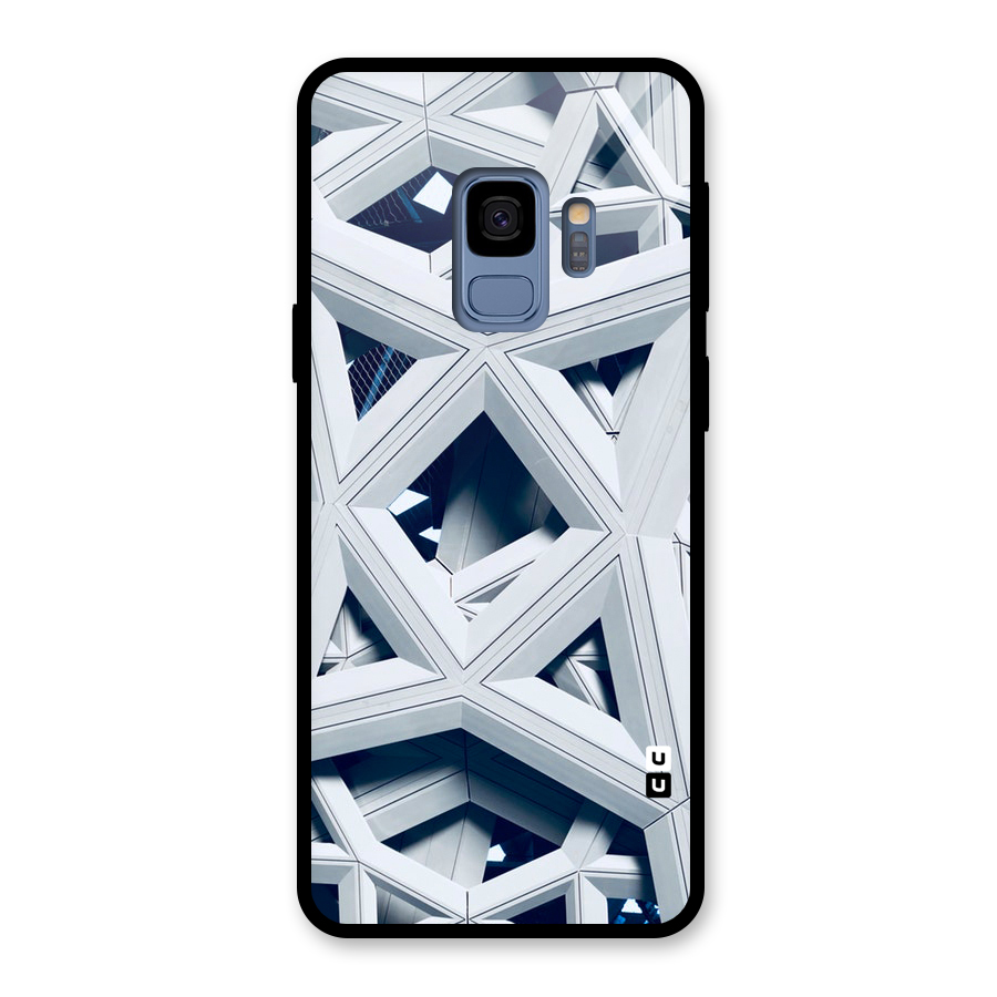 Abstract White Lines Glass Back Case for Galaxy S9
