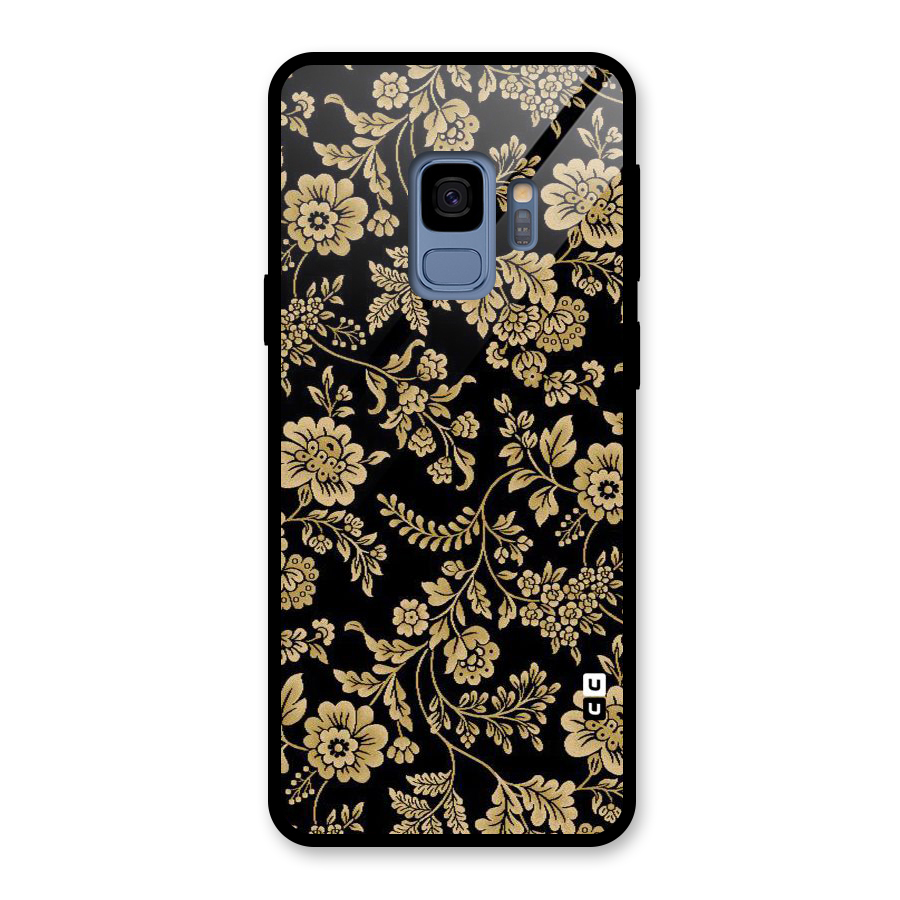 Aesthetic Golden Design Glass Back Case for Galaxy S9