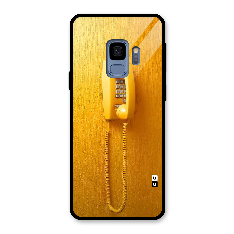 Aesthetic Yellow Telephone Glass Back Case for Galaxy S9