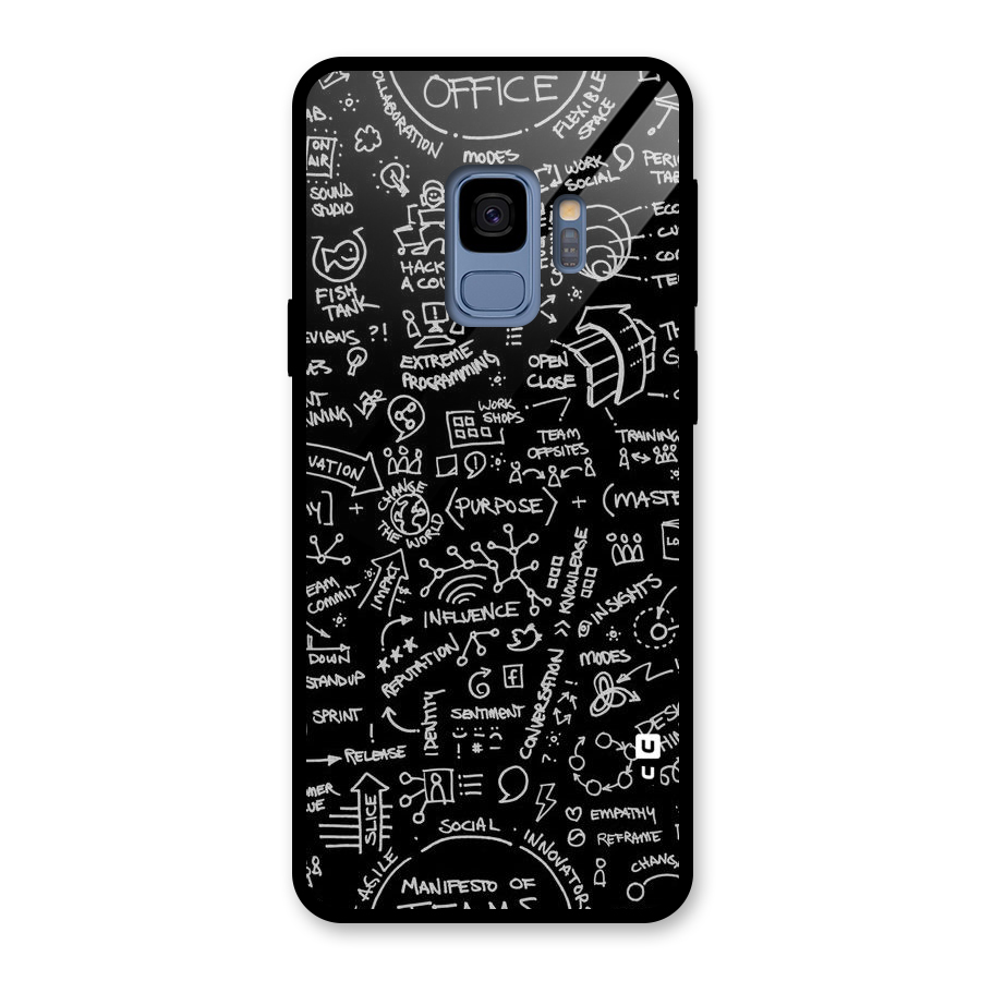 Anatomy Pattern Glass Back Case for Galaxy S9