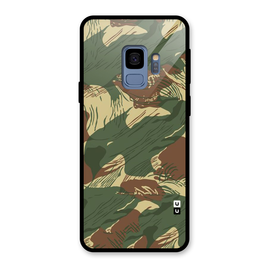 Army Design Glass Back Case for Galaxy S9