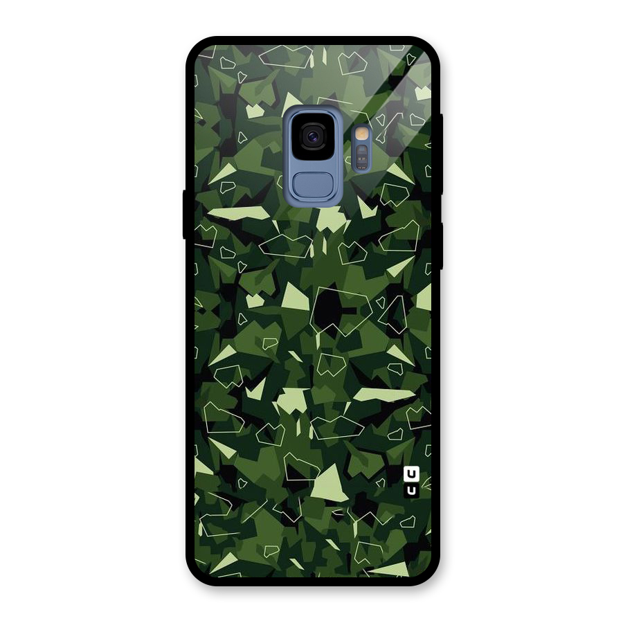 Army Shape Design Glass Back Case for Galaxy S9
