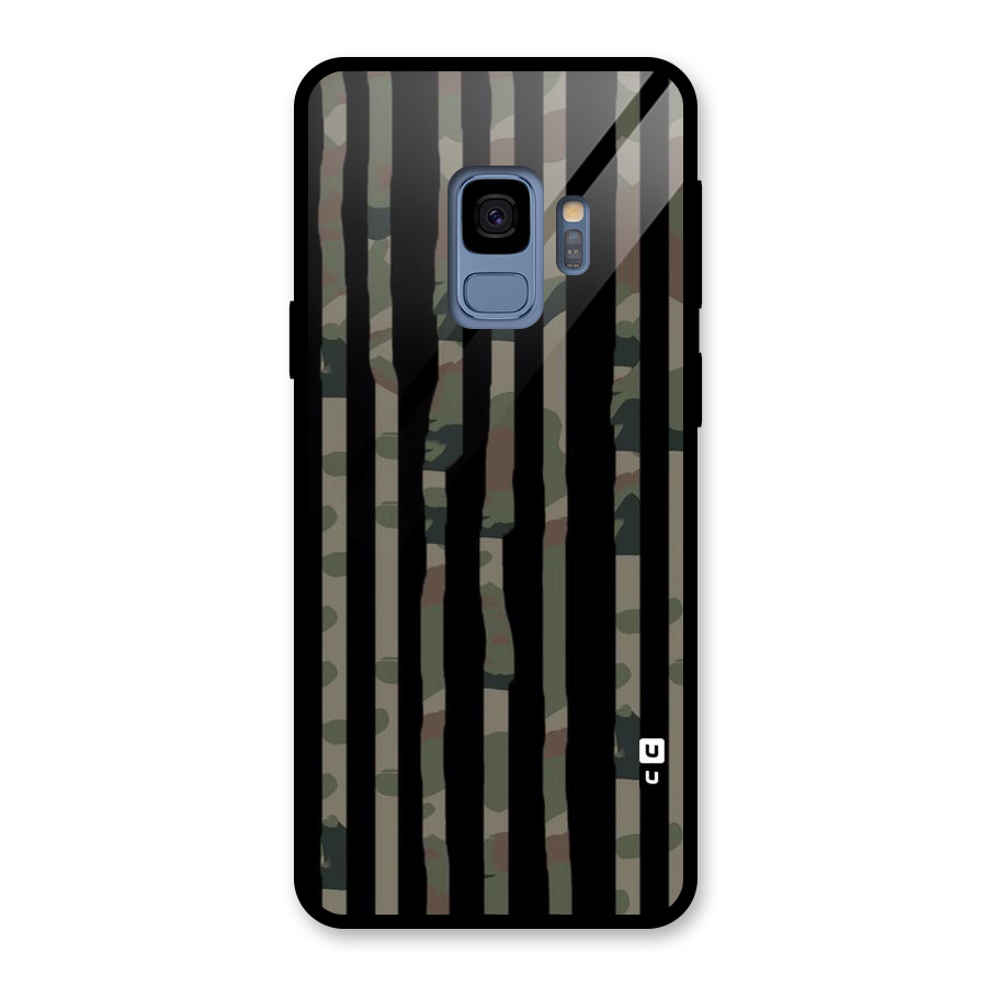 Army Stripes Glass Back Case for Galaxy S9