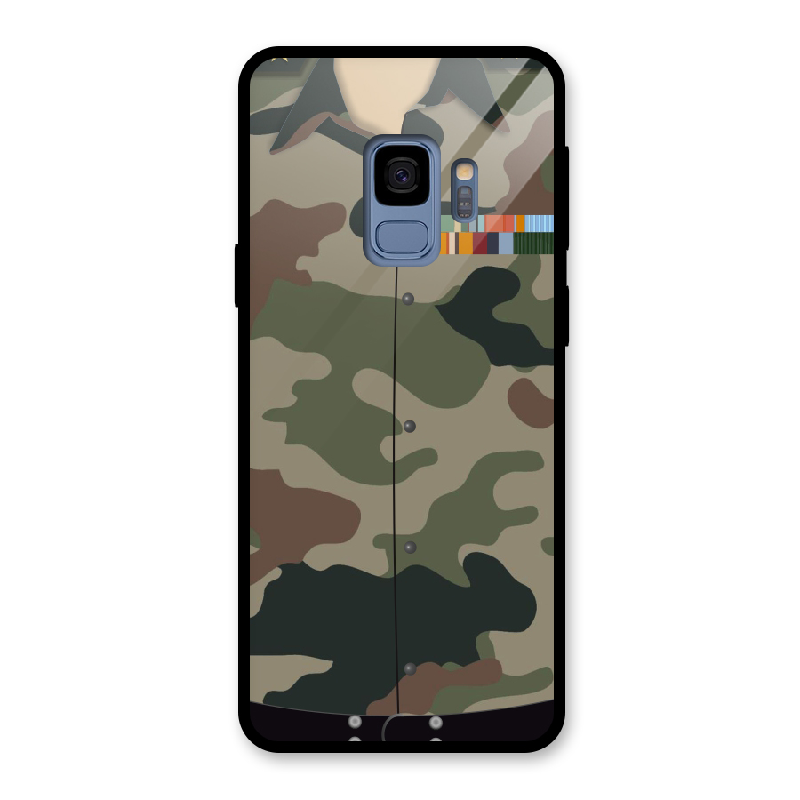 Army Uniform Glass Back Case for Galaxy S9
