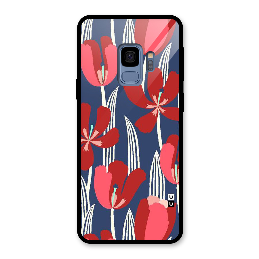 Artistic Tulips Glass Back Case for Galaxy S9