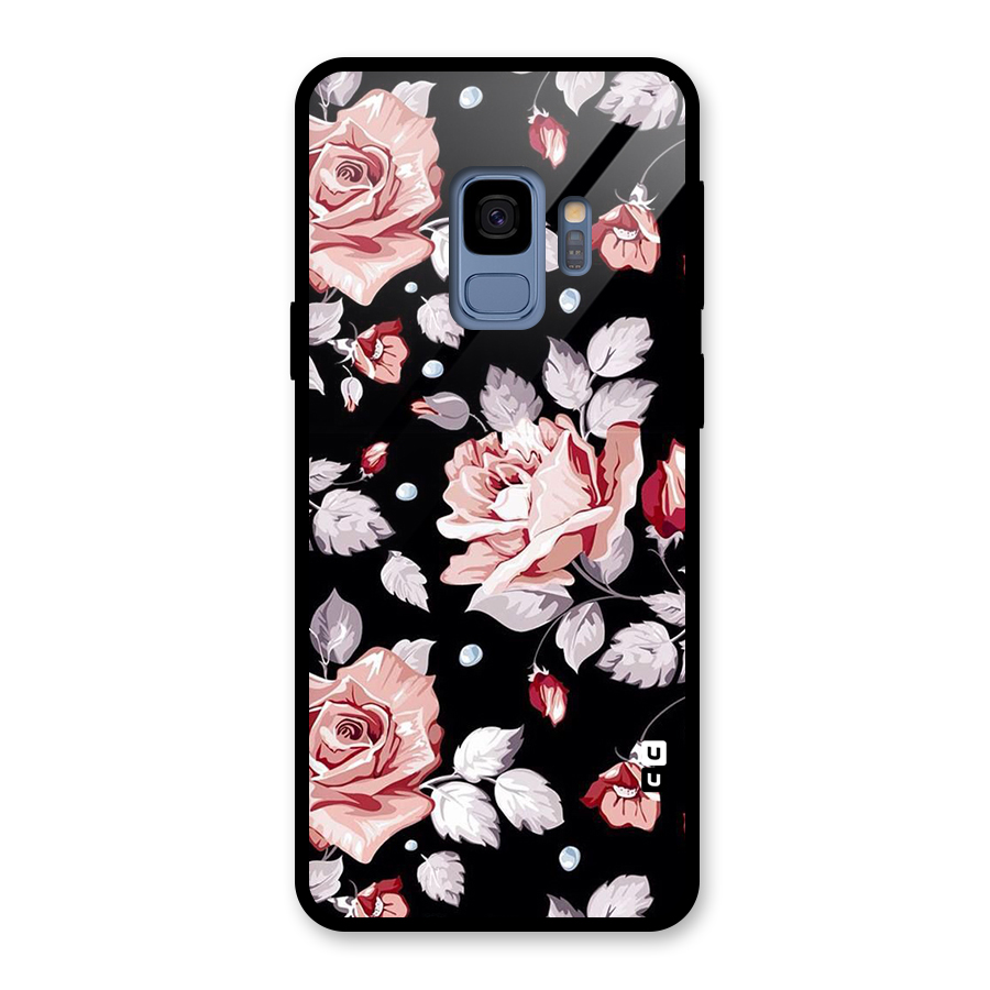 Artsy Floral Glass Back Case for Galaxy S9