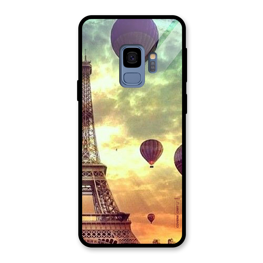Artsy Hot Balloon And Tower Glass Back Case for Galaxy S9