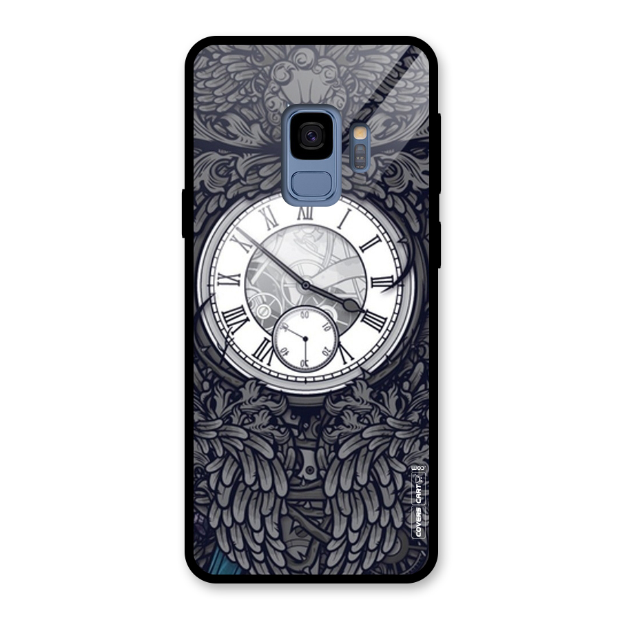 Artsy Wall Clock Glass Back Case for Galaxy S9