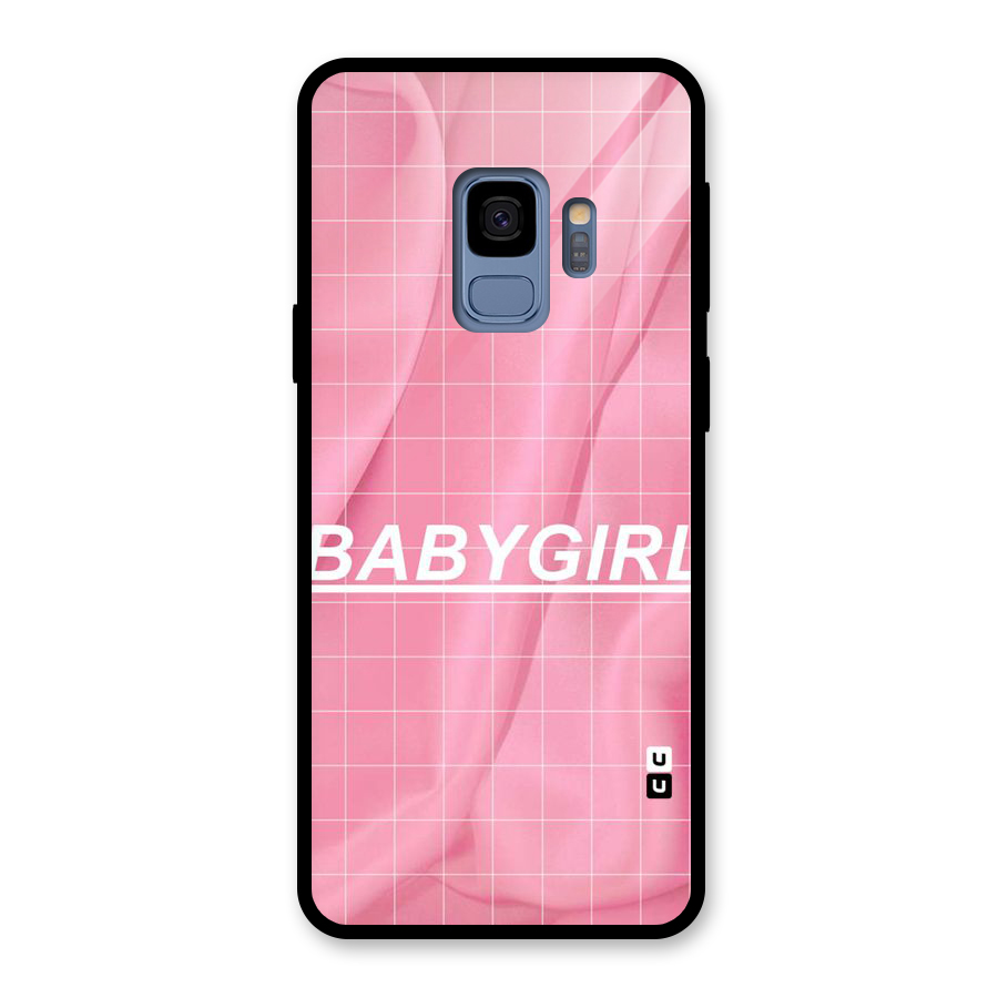 Baby Girl Check Glass Back Case for Galaxy S9
