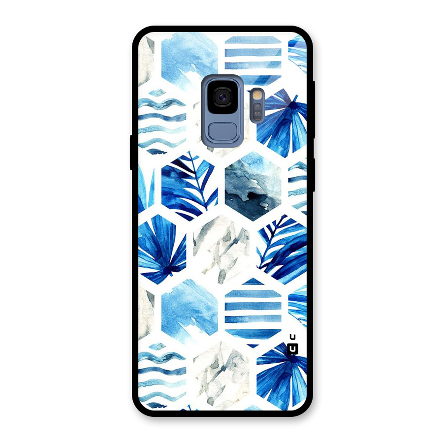 Beach Vibes Pentagon Design Glass Back Case for Galaxy S9