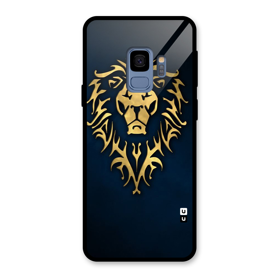 Beautiful Golden Lion Design Glass Back Case for Galaxy S9