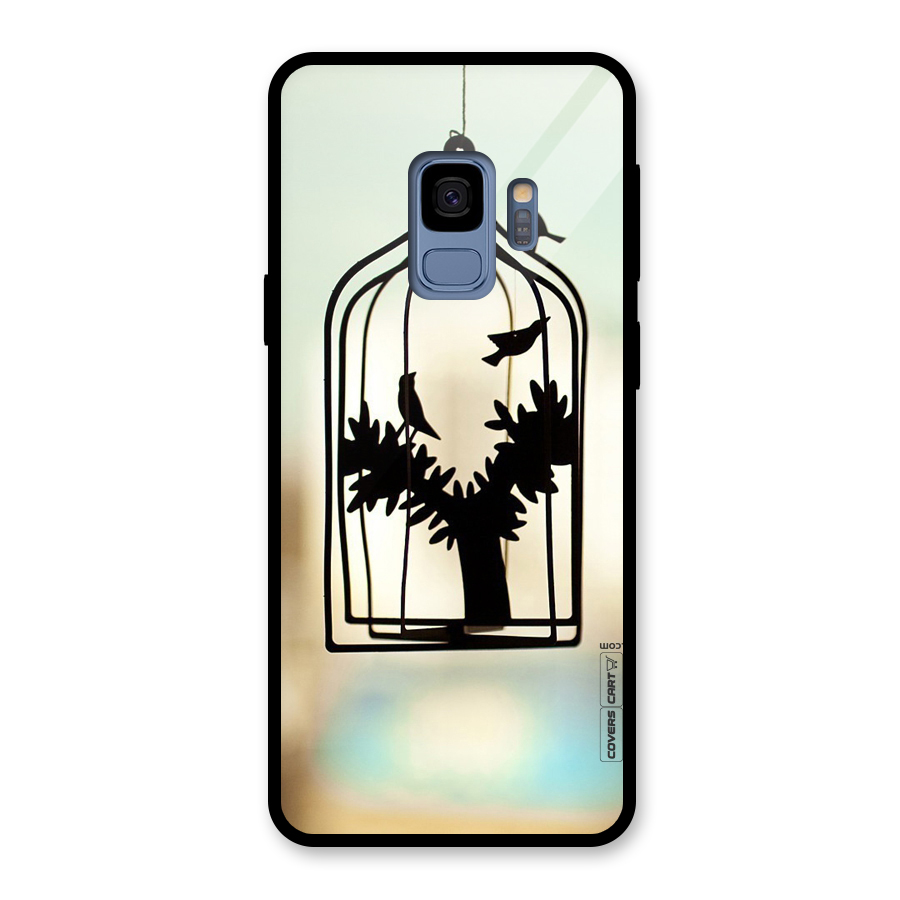 Beautiful Pegion Cage Glass Back Case for Galaxy S9