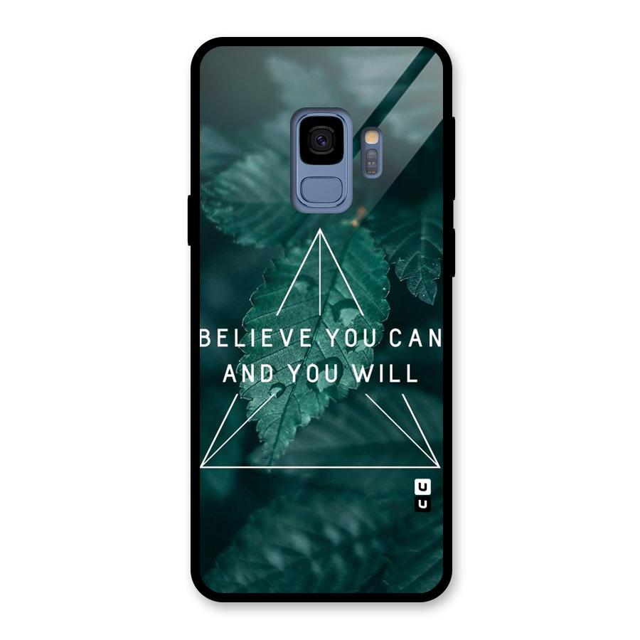 Believe You Can Motivation Glass Back Case for Galaxy S9