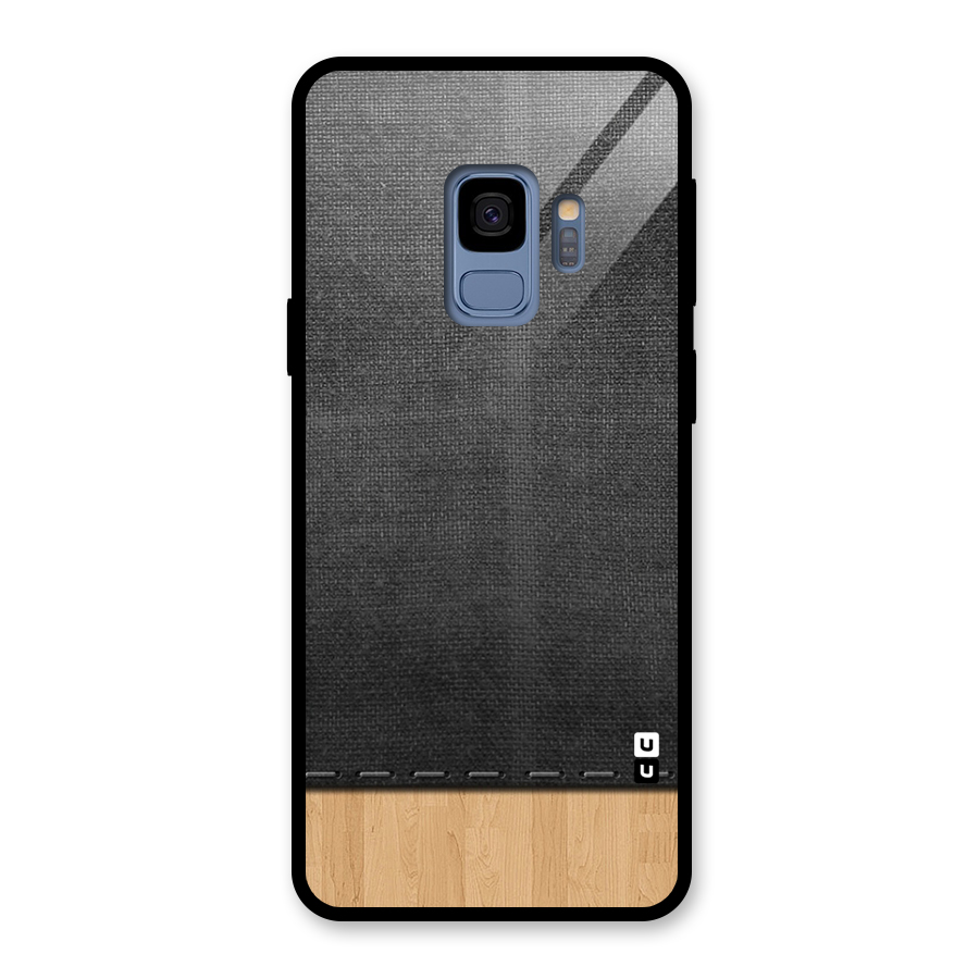 Bicolor Wood Texture Glass Back Case for Galaxy S9