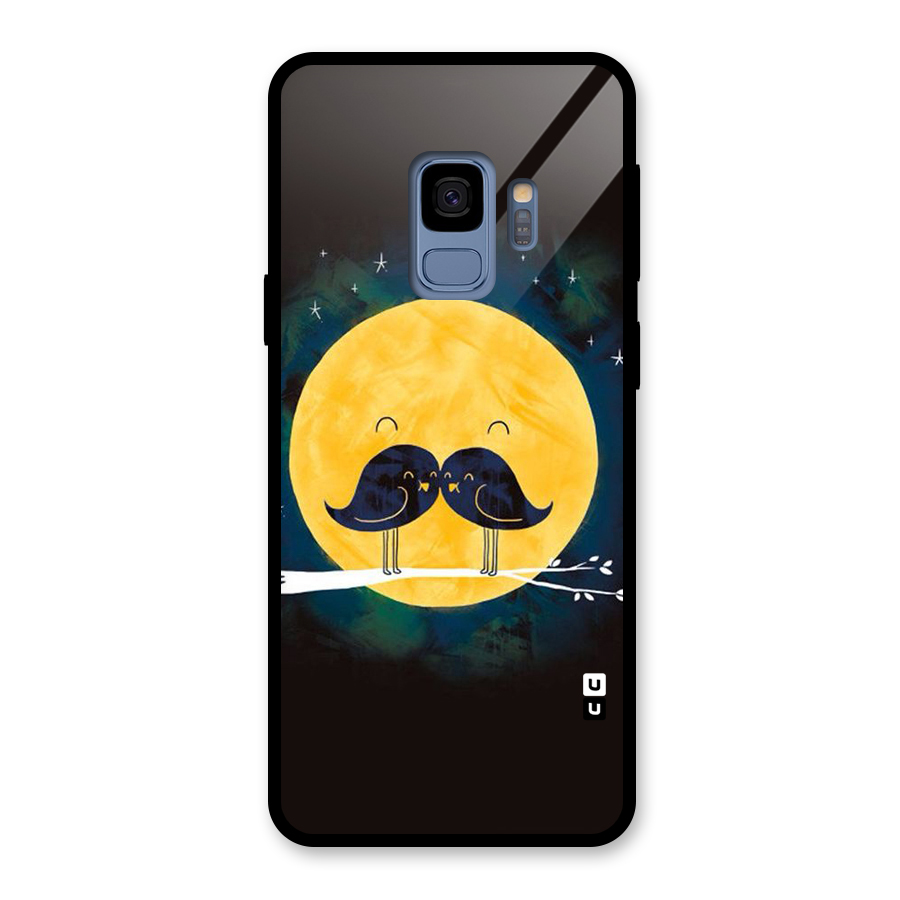Bird Moustache Glass Back Case for Galaxy S9
