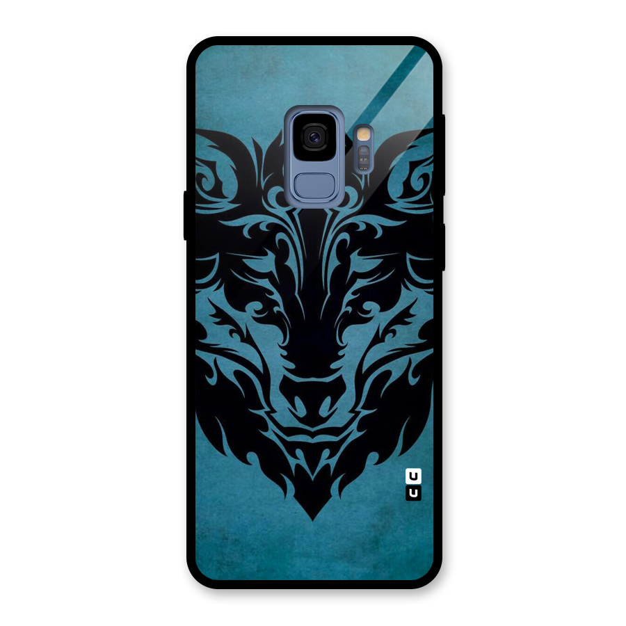 Black Artistic Wolf Glass Back Case for Galaxy S9