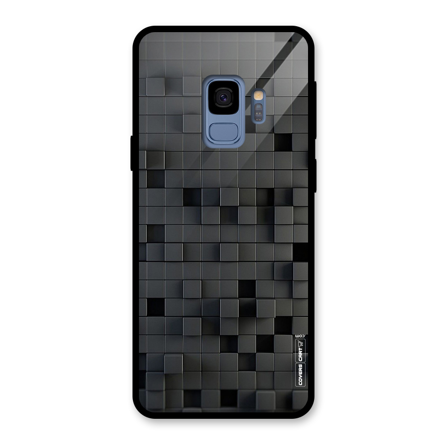 Black Bricks Glass Back Case for Galaxy S9