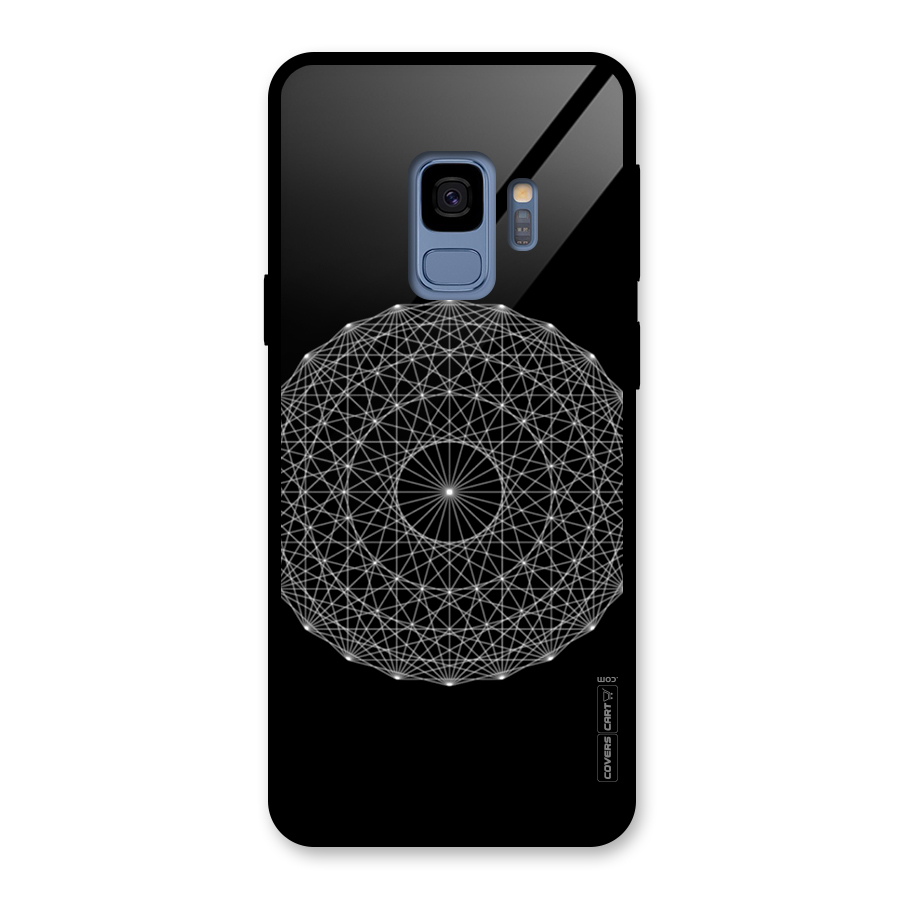Black Clipart Glass Back Case for Galaxy S9