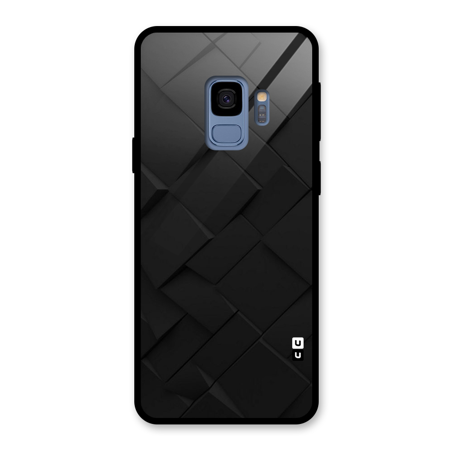 Black Elegant Design Glass Back Case for Galaxy S9
