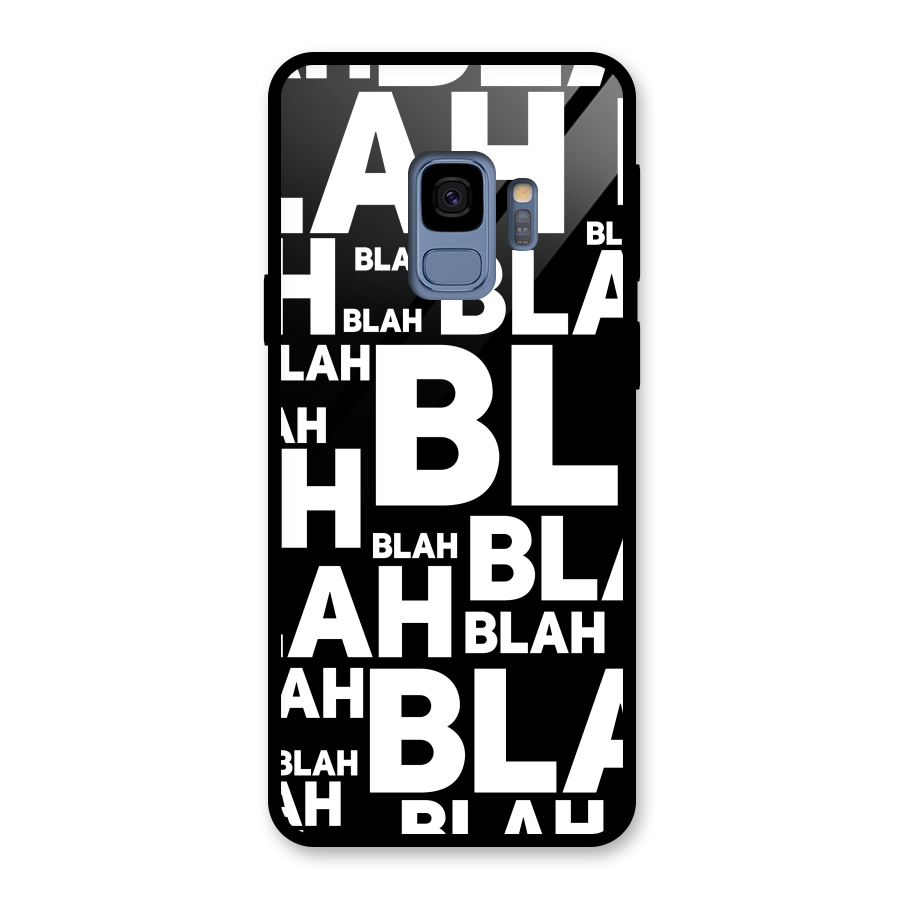 Blah Blah Pattern Glass Back Case for Galaxy S9