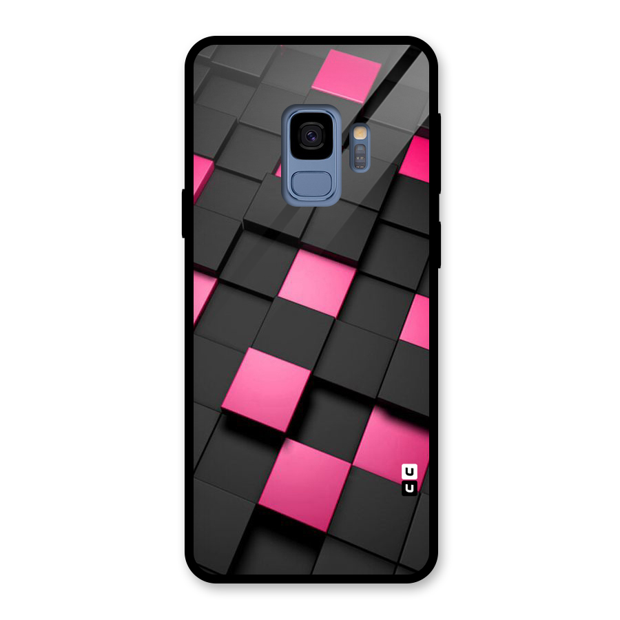 Blocks Diagonal Glass Back Case for Galaxy S9