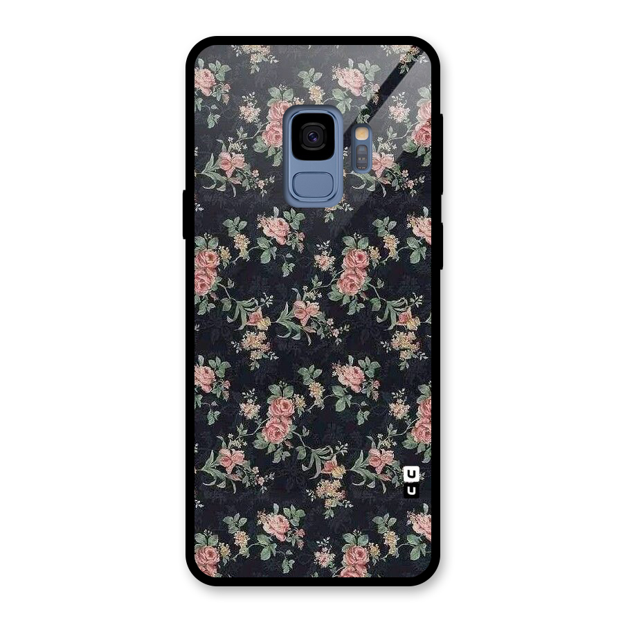 Bloom Black Glass Back Case for Galaxy S9
