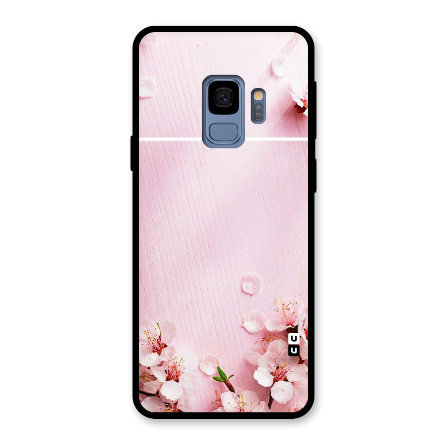 Blossom Frame Pink Glass Back Case for Galaxy S9