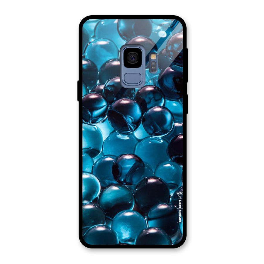 Blue Abstract Balls Glass Back Case for Galaxy S9