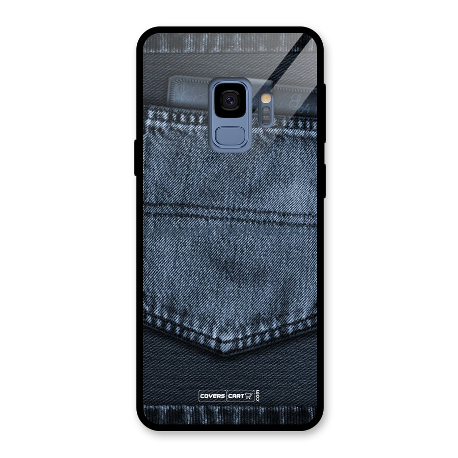 Blue Denim Glass Back Case for Galaxy S9