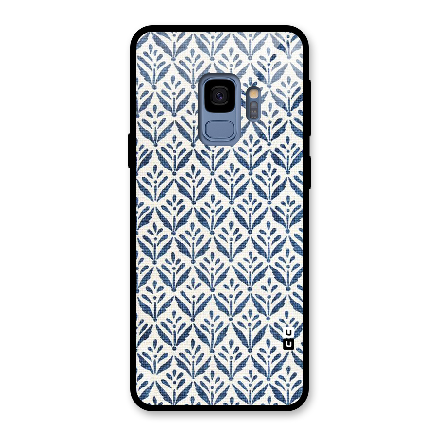 Blue Leaf Glass Back Case for Galaxy S9
