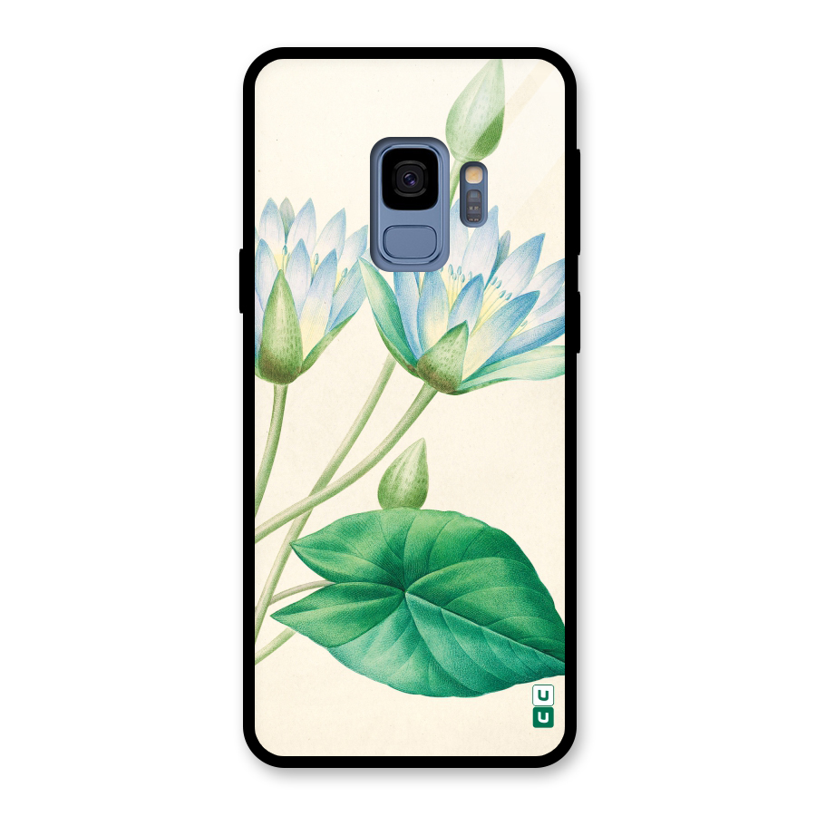 Blue Lotus Glass Back Case for Galaxy S9