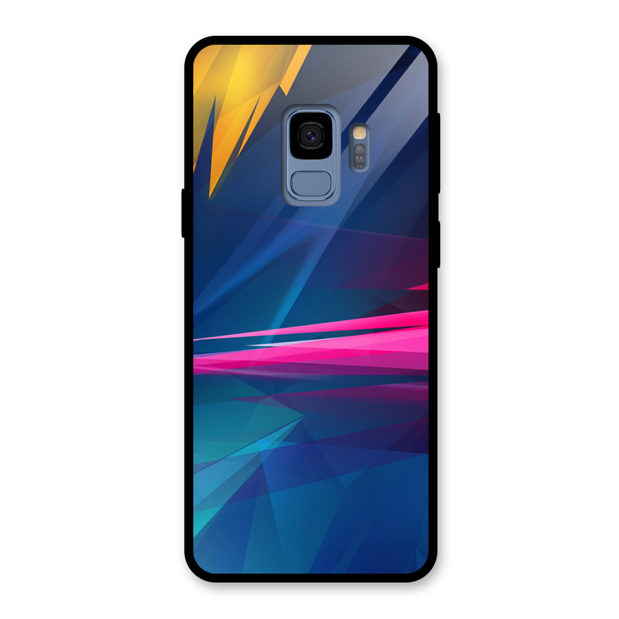 Blue Red Abstract Glass Back Case for Galaxy S9